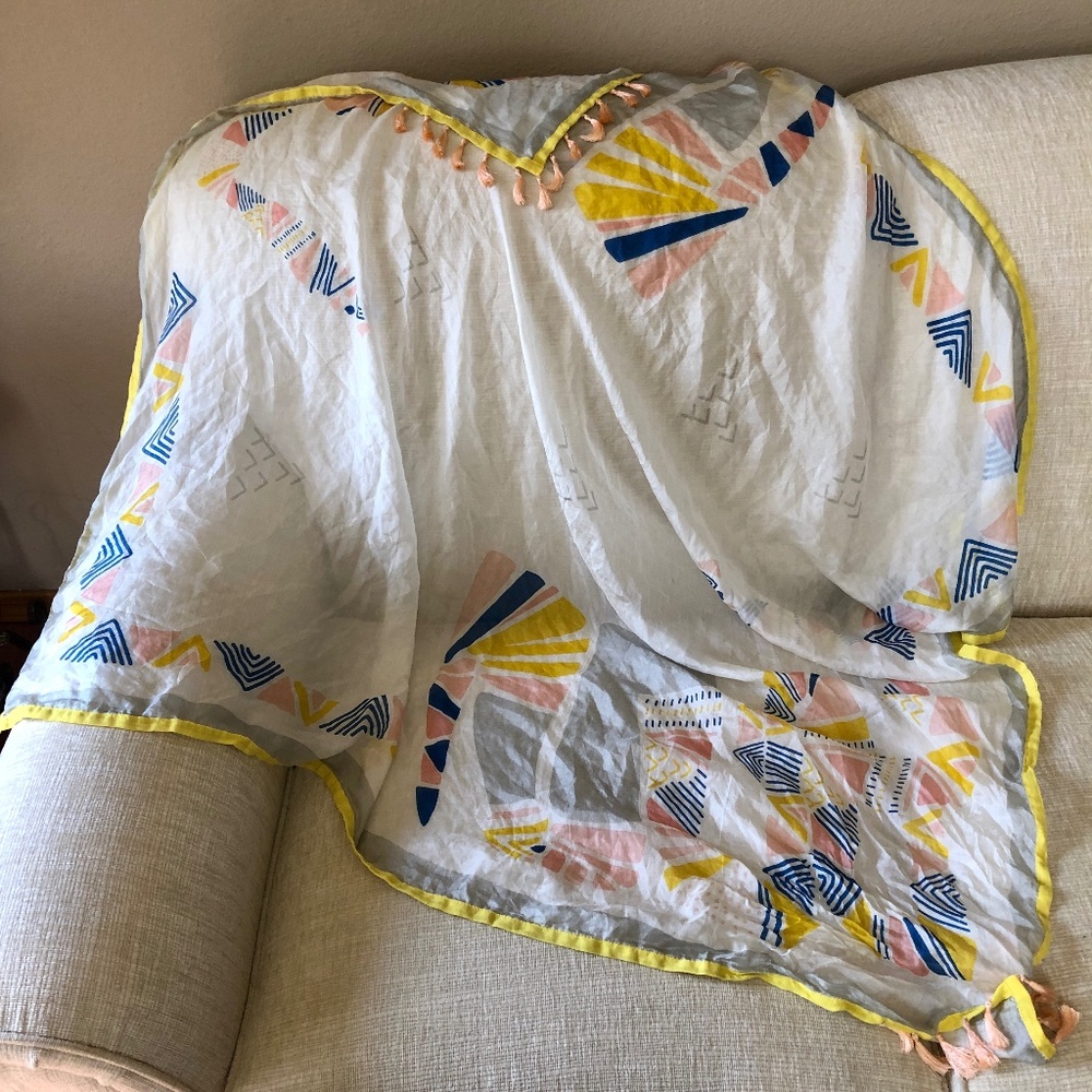 Fair Trade Silk Multi-Color Tassel Scarf